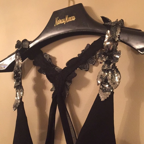 Faviana Couture Black Sequin Dress Size 12 - Picture 4 of 8